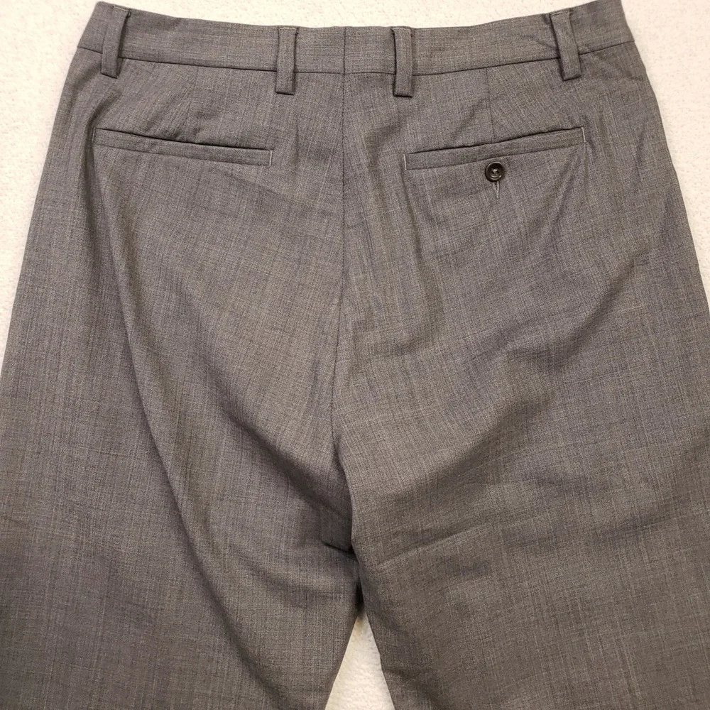 Banana Republic Dress Pants Men 33x32 Gray Gavin Wool Stretch Flat Front Trouser